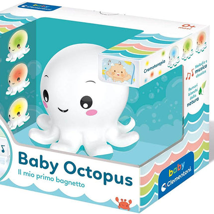 Clementoni- Baby Octopus Primo Bagnetto-Gioco luci e Melodie Neonato, 0 Mesi+